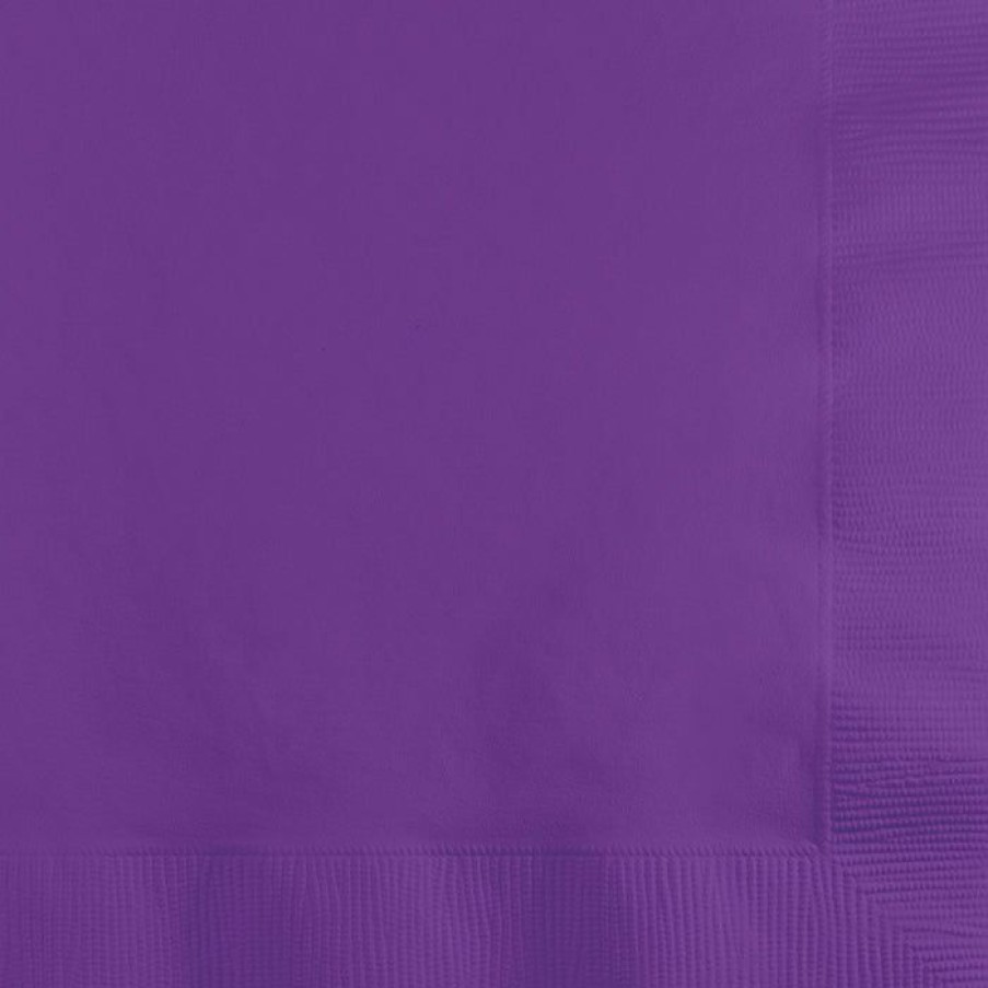 Solid Color Tableware * | Creative Converting Amethyst Beverage Napkin, 3 Ply, 50 Ct Solid Color Tableware