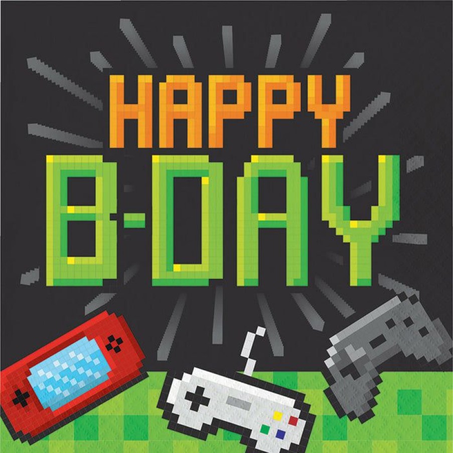 Birthdays * | Creative Converting Kids Birthday Party Themes Video Game Party Birthday Napkins, 16 Ct