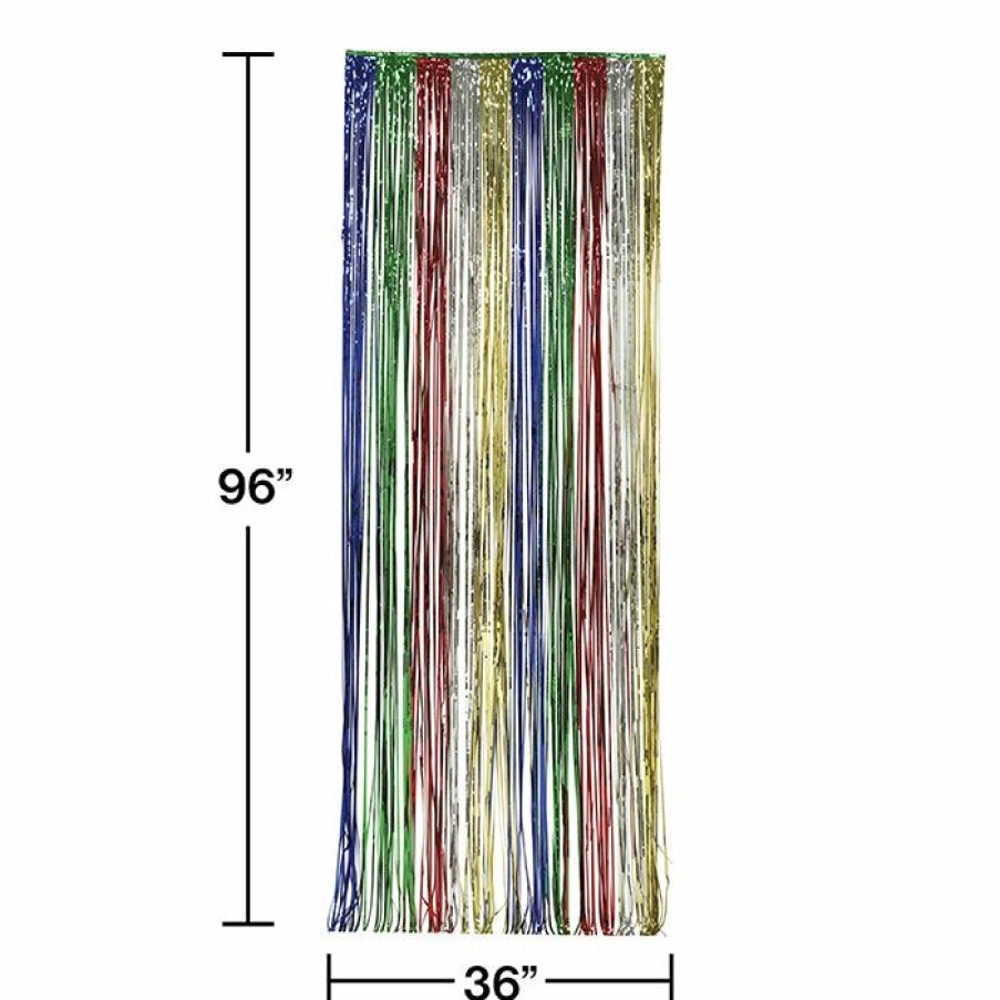 General Decorations * | Creative Converting General Decorations Foil Door Curtain Multicolor, 8'X3