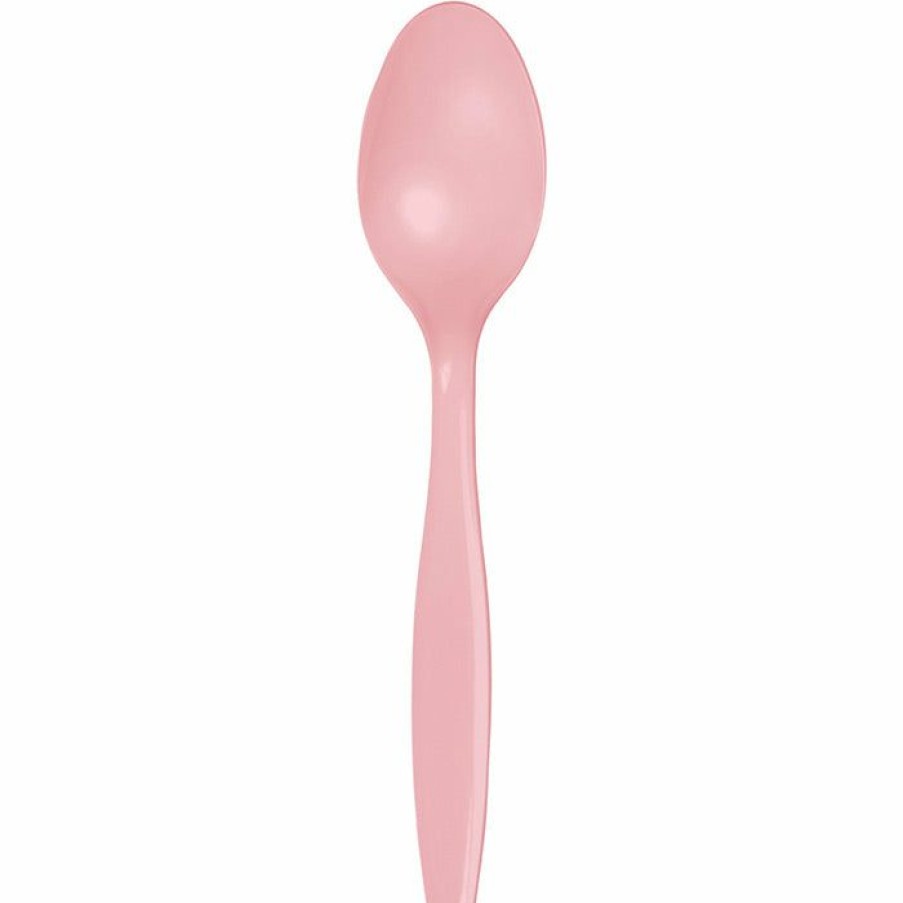 Solid Color Tableware * | Creative Converting Classic Pink Plastic Spoons, 50 Ct