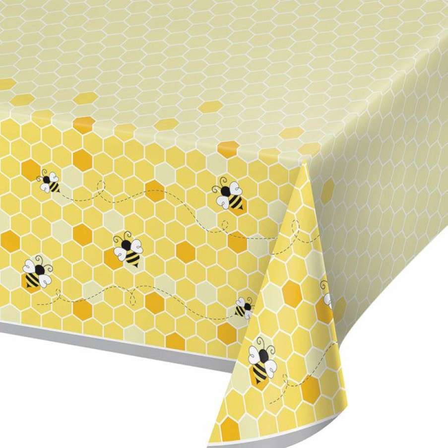 Baby Showers * | Creative Converting Bumblebee Baby Plastic Tablecover All Over Print, 54 X 102