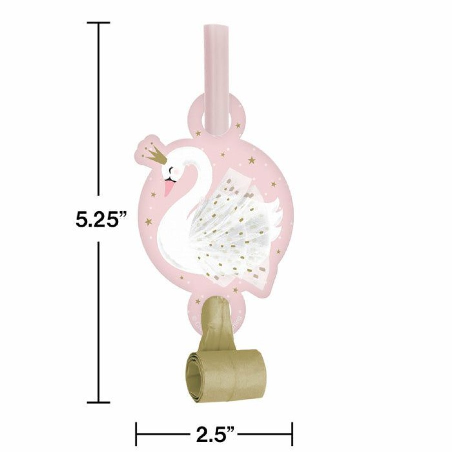 Birthdays * | Creative Converting Stylish Swan Party Blowers 48 Ct