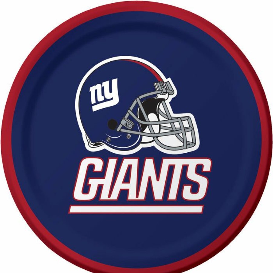 Sports * | Creative Converting New York Giants Dessert Plates, 8 Ct Nfl And Football Party Supplies