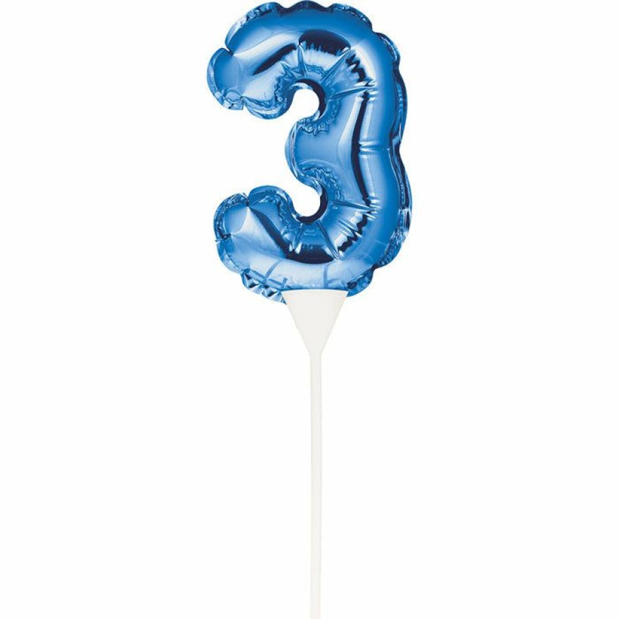 General Decorations * | Creative Converting Blue 3 Number Balloon Cake Topper (12/Case) General Decorations