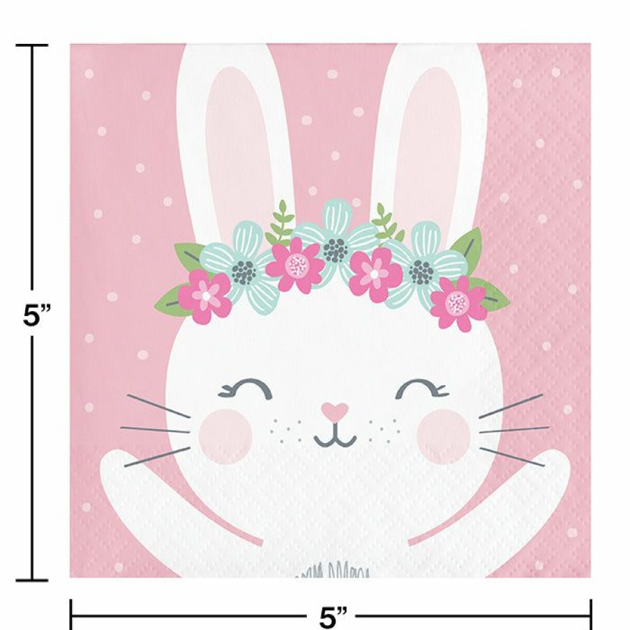 Birthdays * | Creative Converting Bunny Party Beverage Napkins, 16 Ct