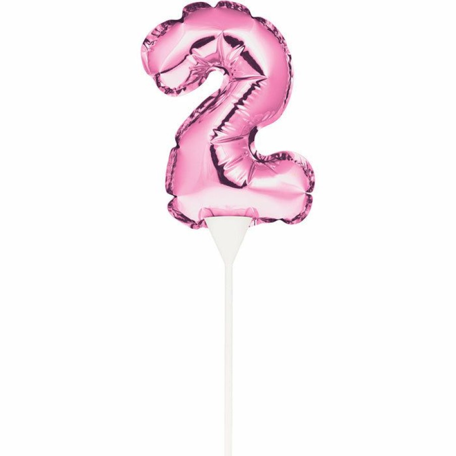 General Decorations * | Creative Converting General Decorations Pink 2 Number Balloon Cake Topper (12/Case)