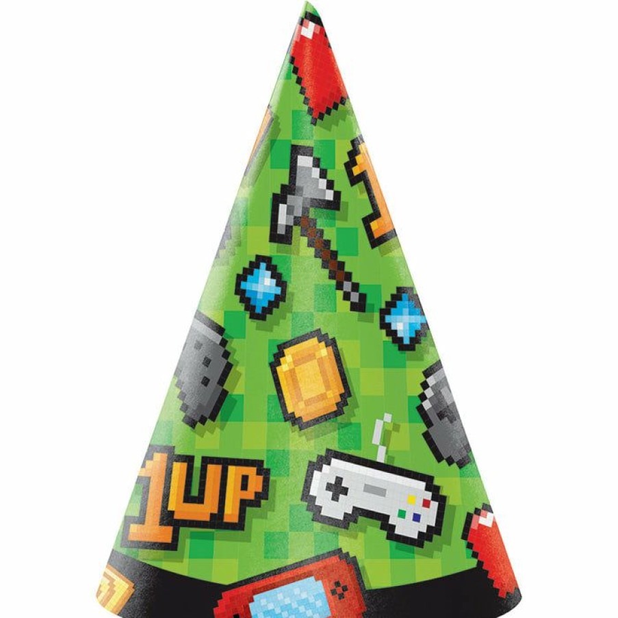 Birthdays * | Creative Converting Kids Birthday Party Themes Video Game Party Party Hats, 8 Ct