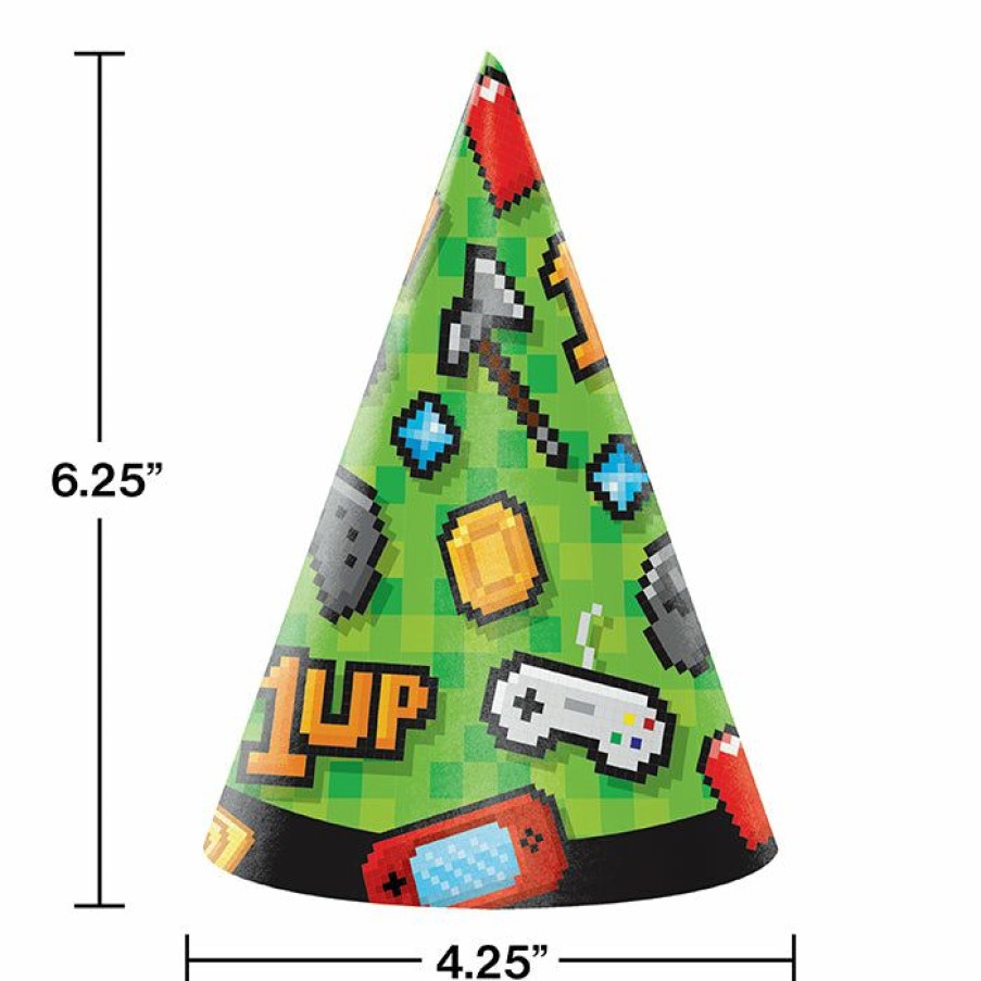 Birthdays * | Creative Converting Kids Birthday Party Themes Video Game Party Party Hats, 8 Ct