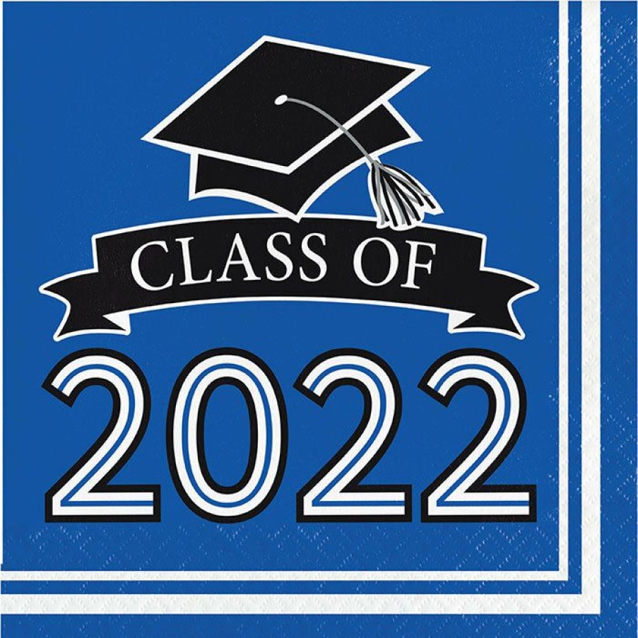 Graduation Party Supplies * | Creative Converting Graduation Party Supplies Cobalt Blue Class Of 2022 Luncheon Napkins, 36Ct