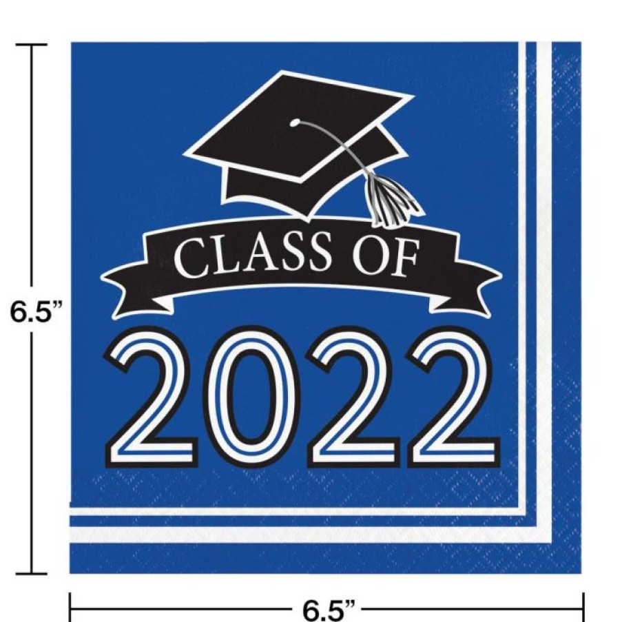 Graduation Party Supplies * | Creative Converting Graduation Party Supplies Cobalt Blue Class Of 2022 Luncheon Napkins, 36Ct