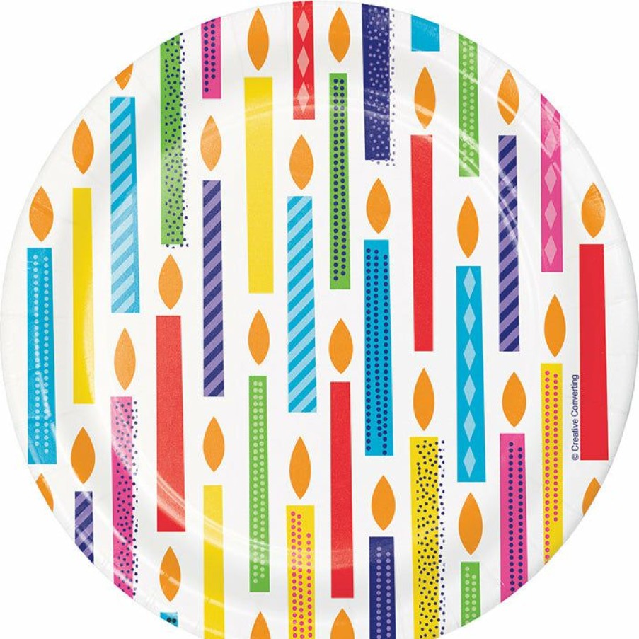 Birthdays * | Creative Converting Kids Birthday Party Themes Bright Birthday Dessert Plates, 8 Ct