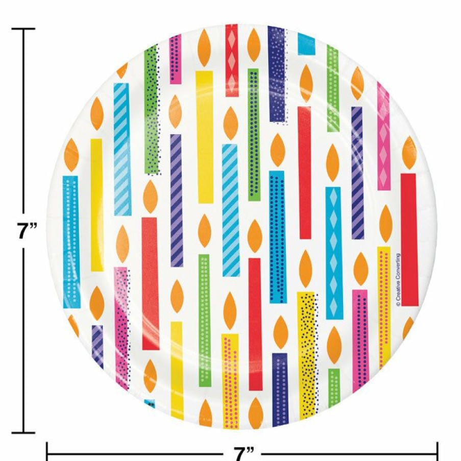 Birthdays * | Creative Converting Kids Birthday Party Themes Bright Birthday Dessert Plates, 8 Ct