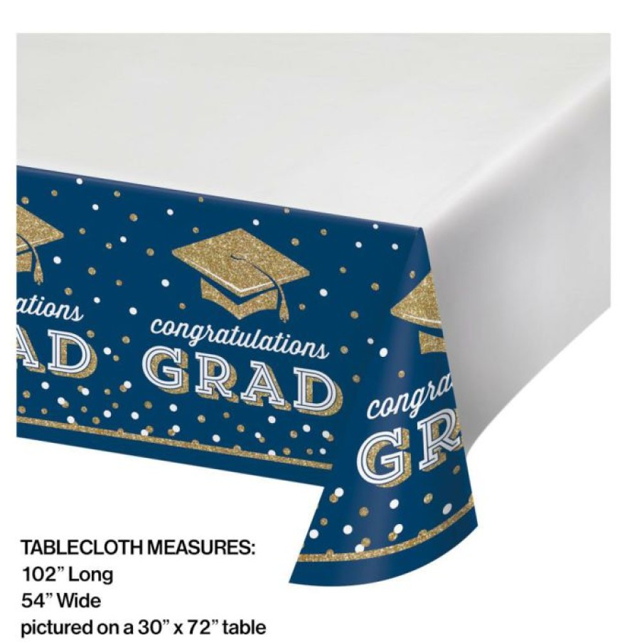 Graduation Party Supplies * | Creative Converting Glittering Grad Paper Tablecover Border Print, 54 X 102 1Ct