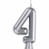 Birthdays * | Creative Converting Silver 4 Candle Birthday Party Candles