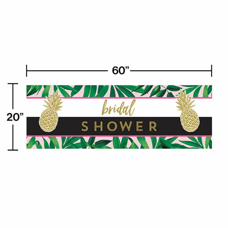 Bridal And Wedding * | Creative Converting Pineapple Wedding Giant Party Banner, Bridal Shower (Case Pack Of 6)