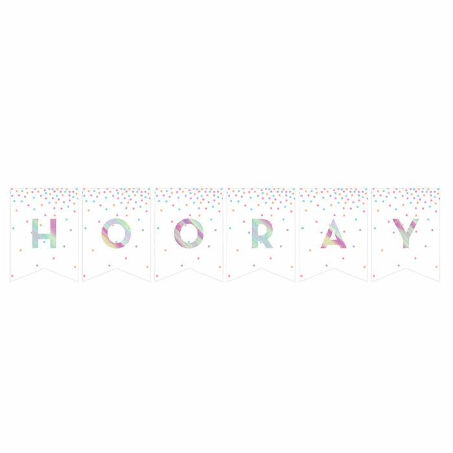 Birthdays * | Creative Converting Kids Birthday Party Themes Rainbow Foil Birthday Party Diy Banner (12/Case)