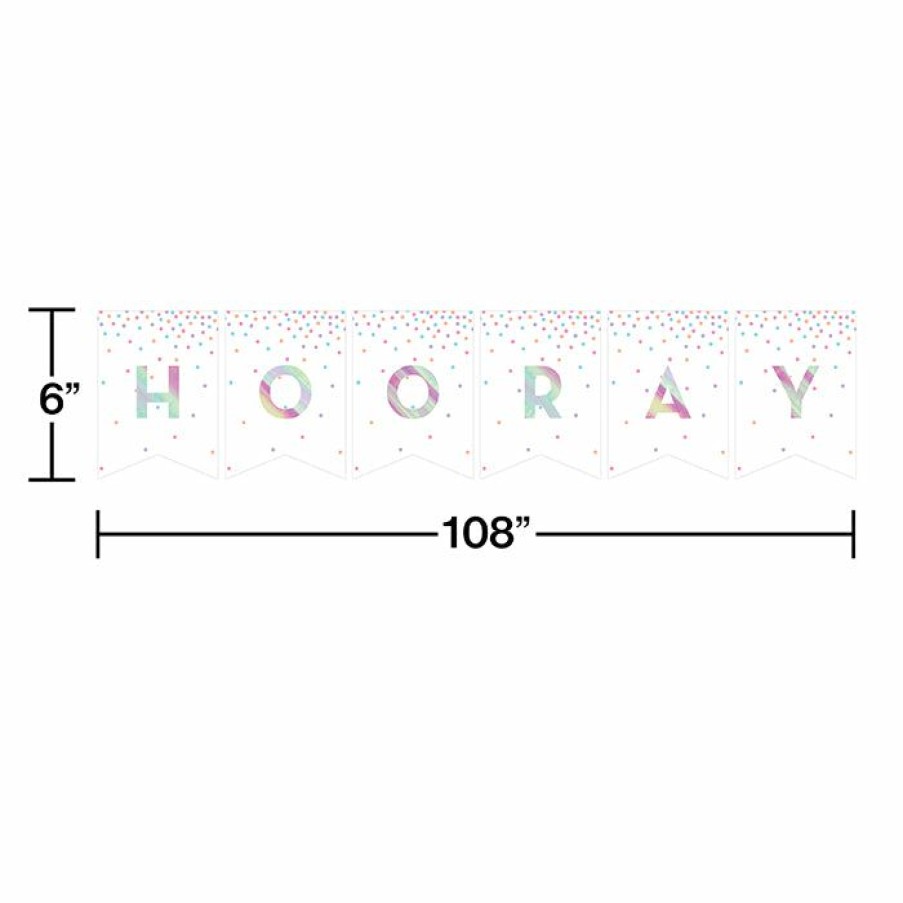 Birthdays * | Creative Converting Kids Birthday Party Themes Rainbow Foil Birthday Party Diy Banner (12/Case)