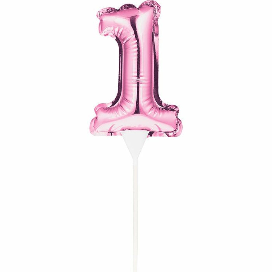 General Decorations * | Creative Converting General Decorations Pink 1 Number Balloon Cake Topper (12/Case)