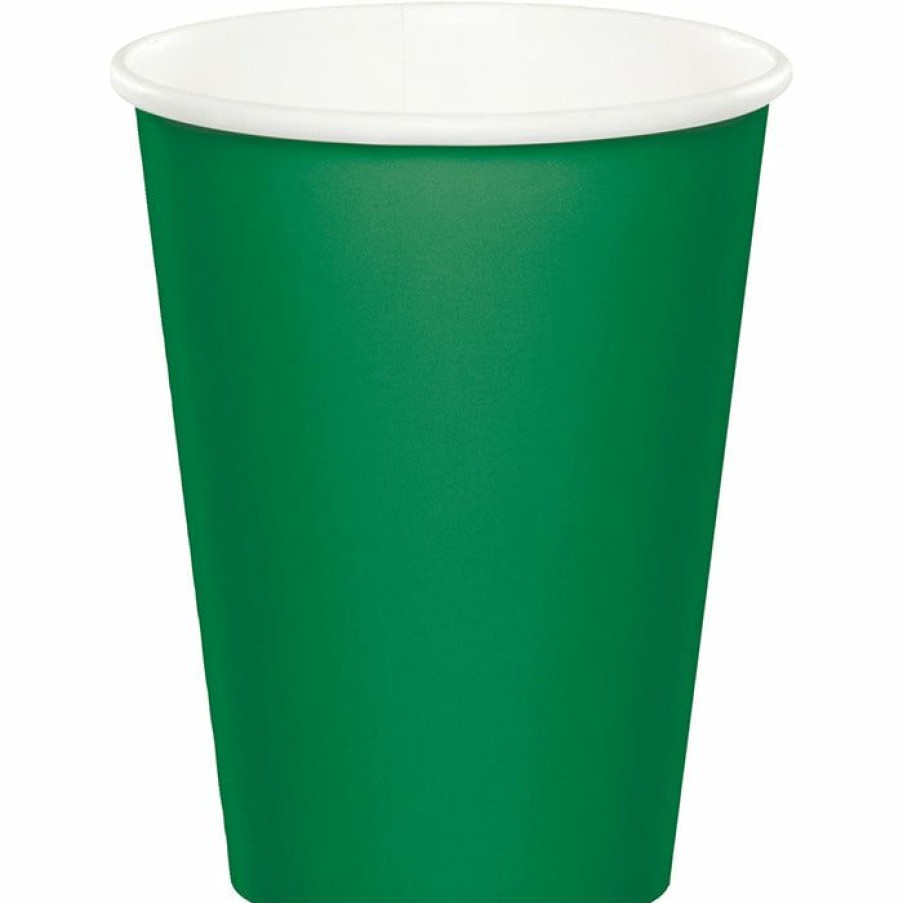 Solid Color Tableware * | Creative Converting Emerald Green Hot/Cold Paper Cups 9 Oz., 8 Ct Solid Color Tableware