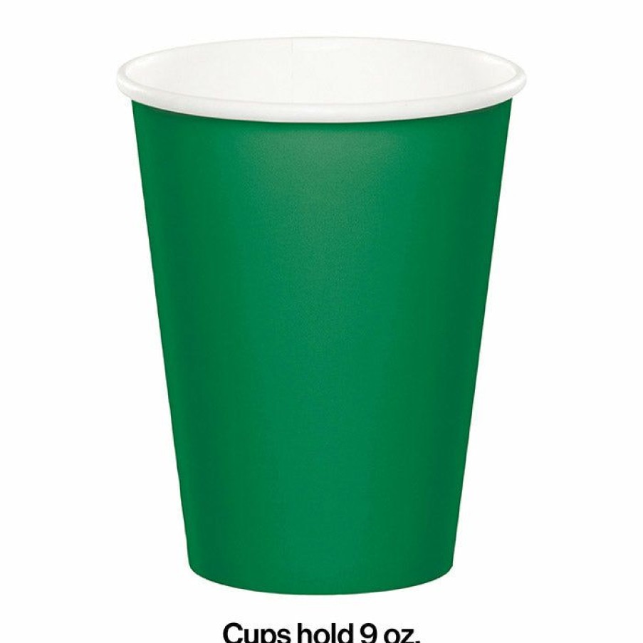 Solid Color Tableware * | Creative Converting Emerald Green Hot/Cold Paper Cups 9 Oz., 8 Ct Solid Color Tableware