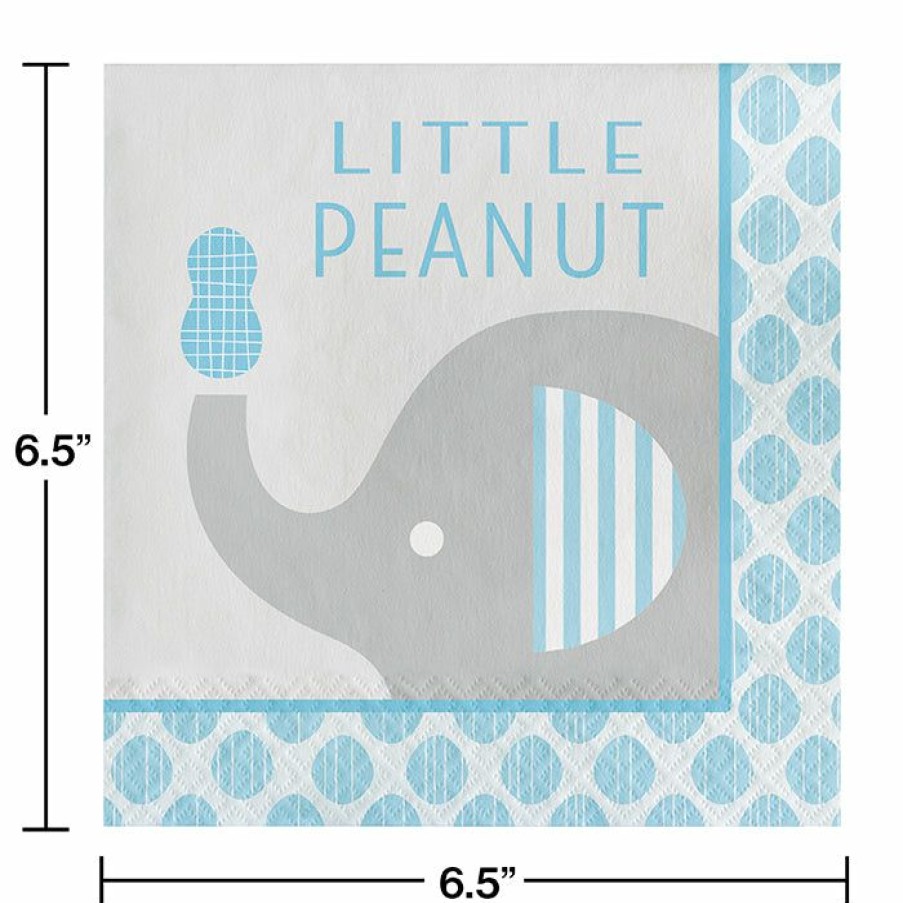 Baby Showers * | Creative Converting "Little Peanut" Boy Elephant Napkins, 16 Ct