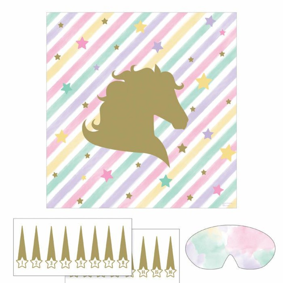 Birthdays * | Creative Converting Unicorn Sparkle Pin Horn Game (6/Case) Kids Birthday Party Themes