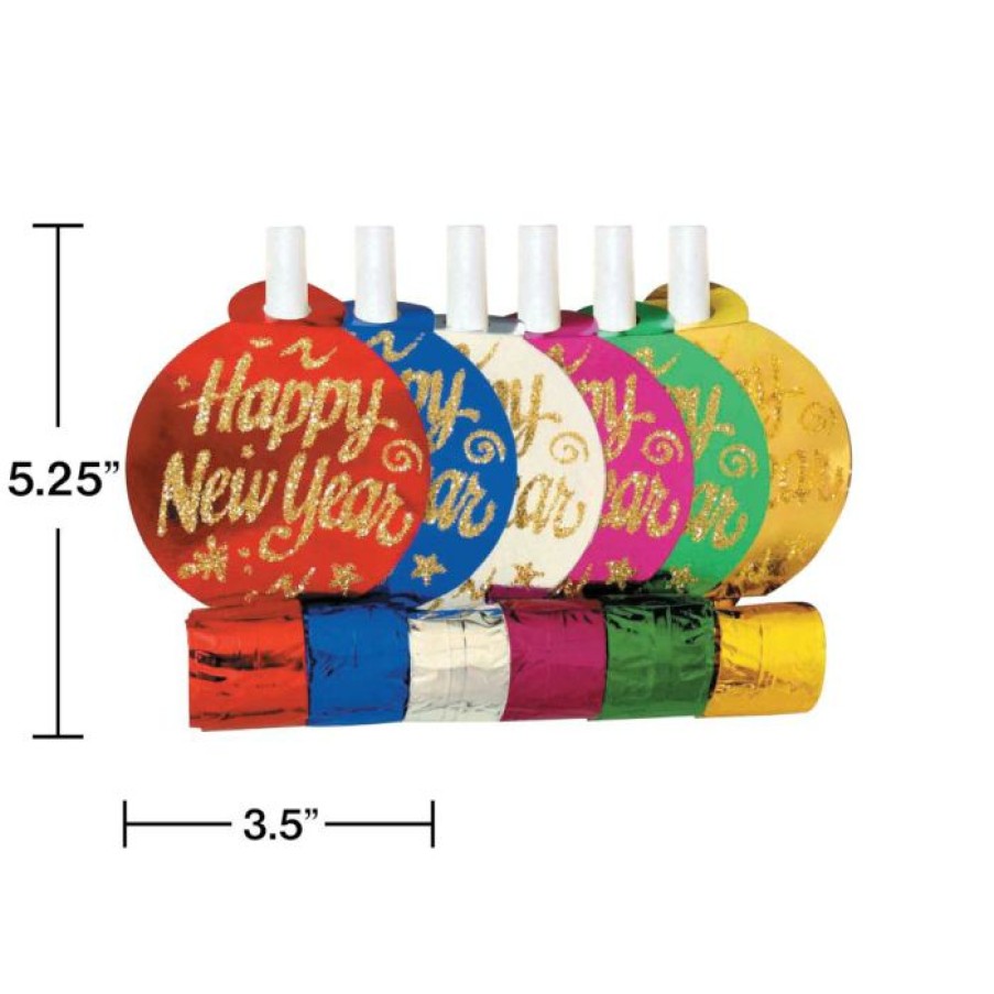 Holidays * | Creative Converting New Year'S Assorted Party Blowers, 6 Ct New Year'S Eve Party Supplies