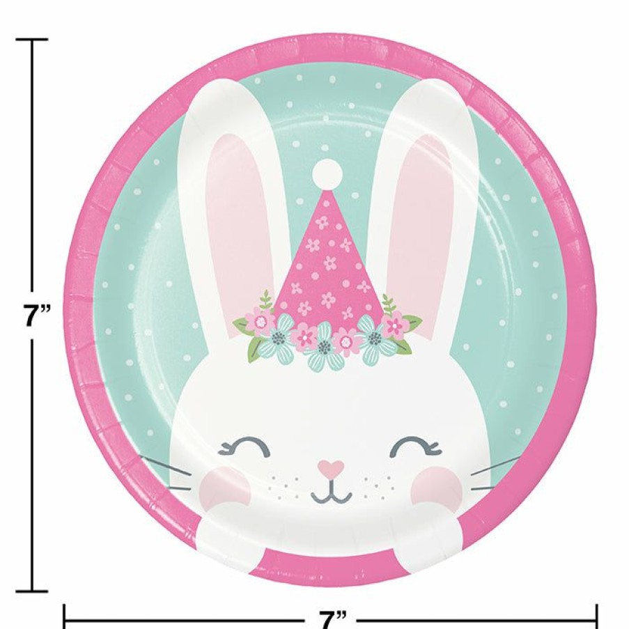 Birthdays * | Creative Converting Bunny Party Dessert Plates, 8 Ct 1St Birthday Party Themes