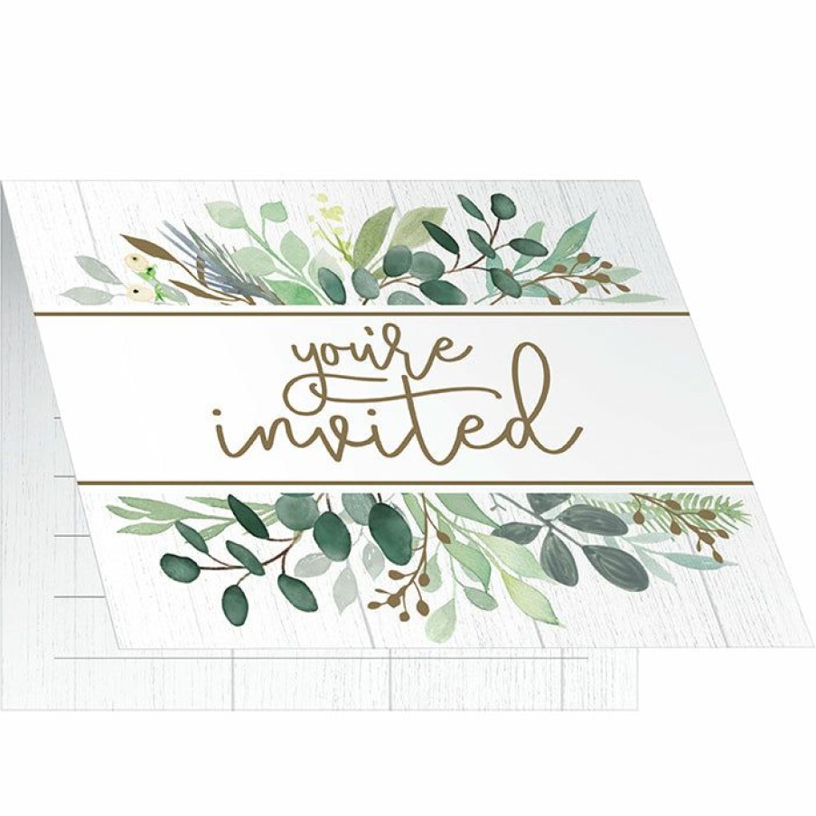 Themed Tableware * | Creative Converting Eucalyptus Invitations 48 Ct Bridal And Wedding Tableware Themes