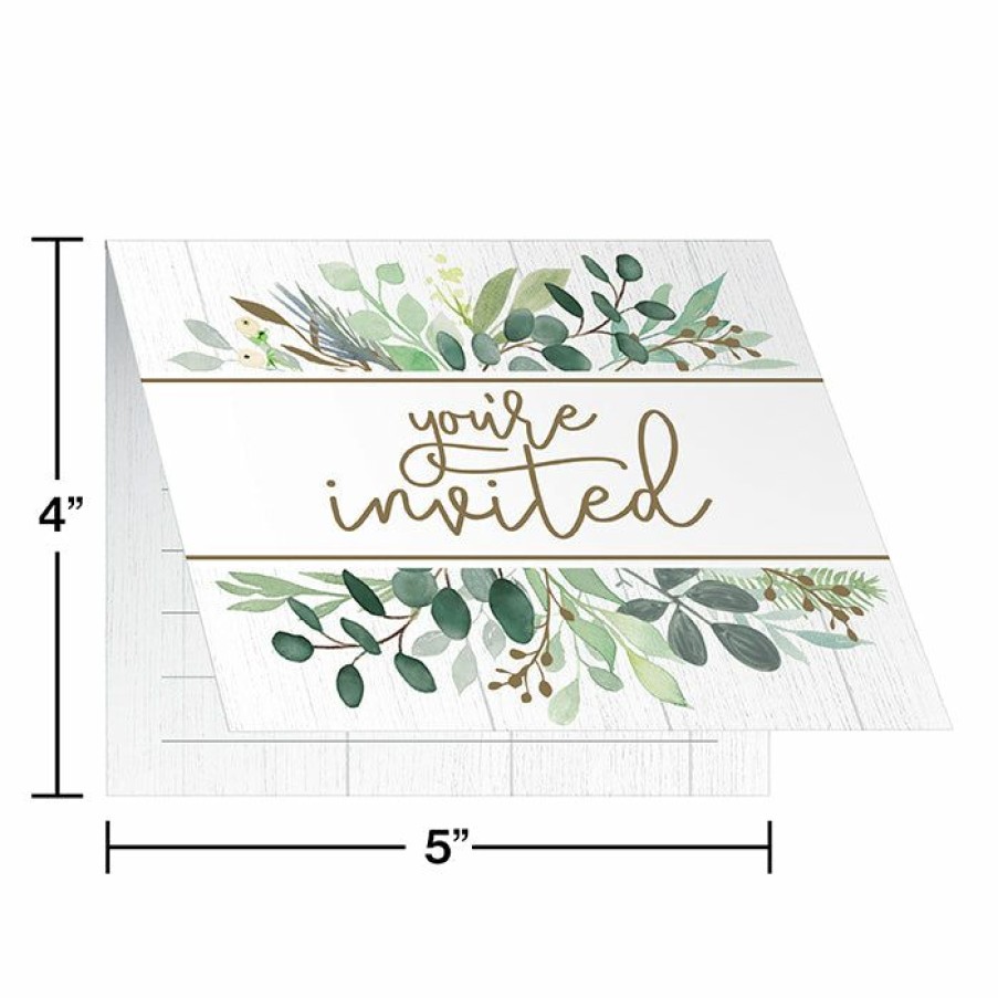 Themed Tableware * | Creative Converting Eucalyptus Invitations 48 Ct Bridal And Wedding Tableware Themes