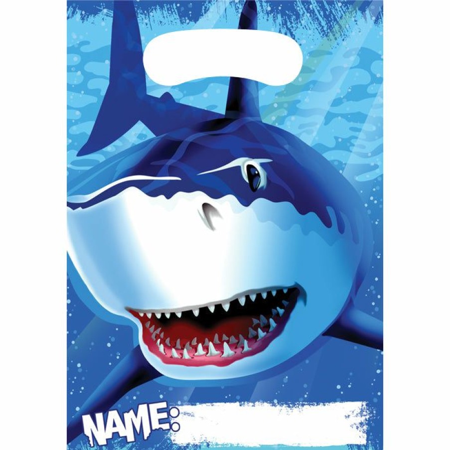 Birthdays * | Creative Converting Shark Splash Favor Bags, 8 Ct Kids Birthday Party Themes