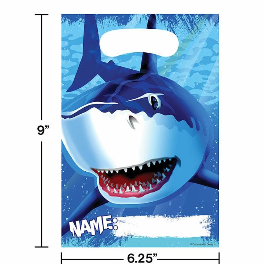 Birthdays * | Creative Converting Shark Splash Favor Bags, 8 Ct Kids Birthday Party Themes