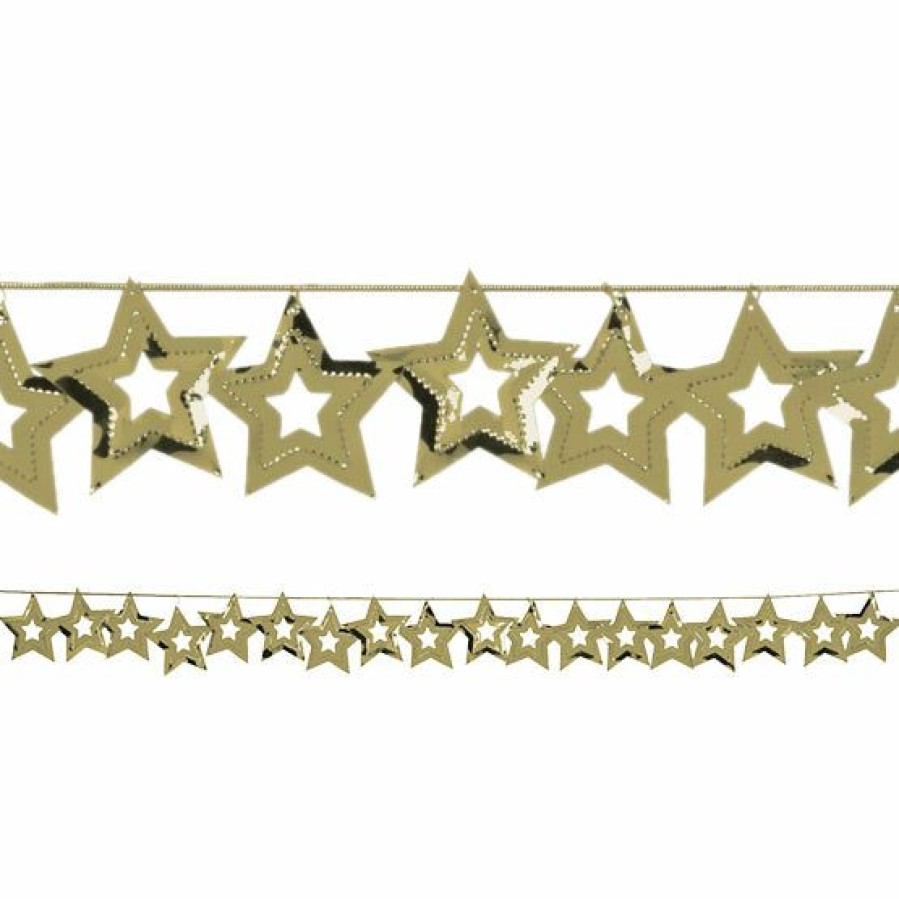 General Decorations * | Creative Converting General Decorations Gold Stars Foil Garland, 9 Ft.