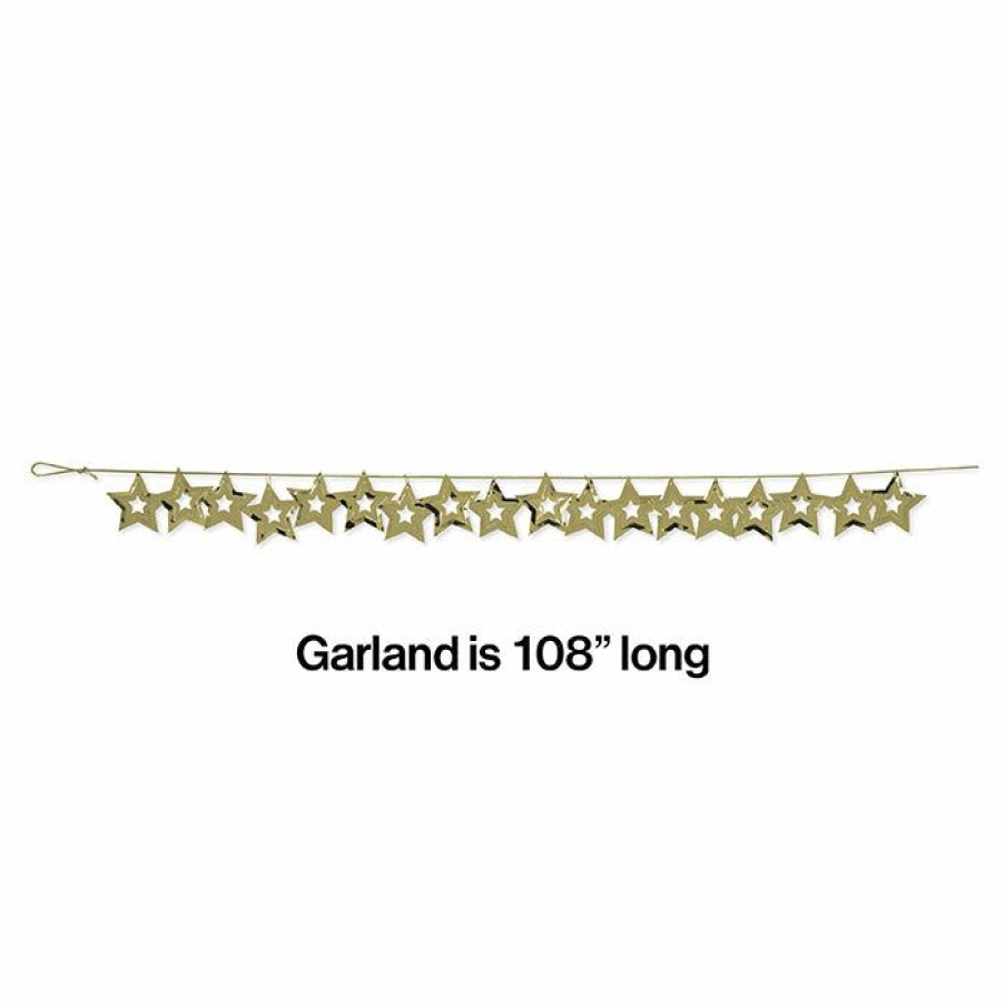 General Decorations * | Creative Converting General Decorations Gold Stars Foil Garland, 9 Ft.