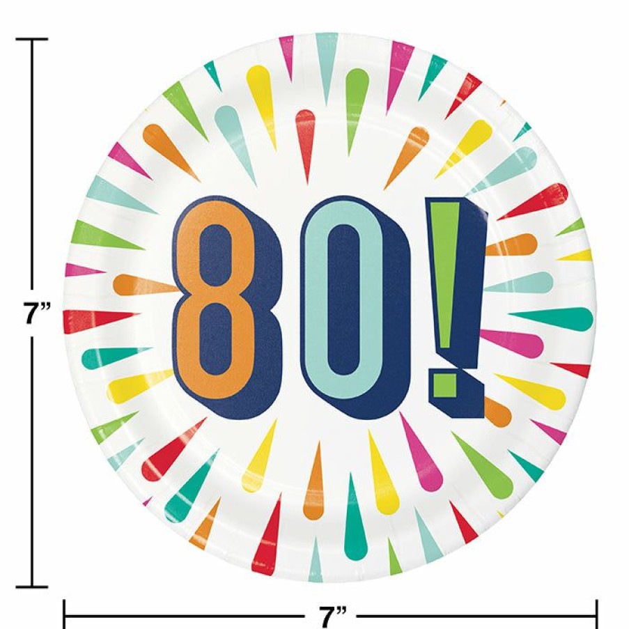 Birthdays * | Creative Converting Birthday Burst Dessert Plate, 80 8Ct Kids Birthday Party Themes