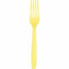 Solid Color Tableware * | Creative Converting Mimosa Yellow Plastic Forks, 24 Ct Solid Color Tableware