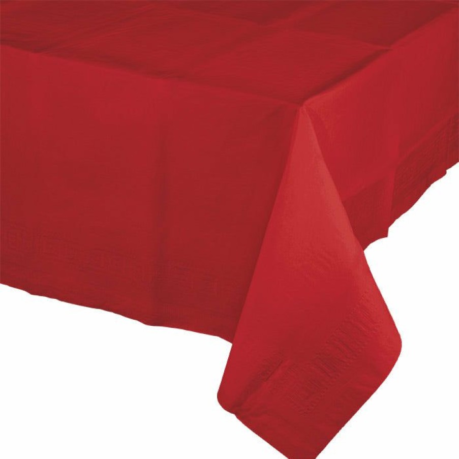 Solid Color Tableware * | Creative Converting Classic Red Tablecover 54 X 108 Polylined Tissue Solid Color Tableware