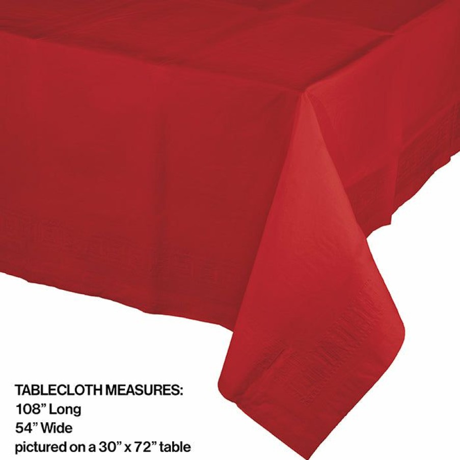 Solid Color Tableware * | Creative Converting Classic Red Tablecover 54 X 108 Polylined Tissue Solid Color Tableware