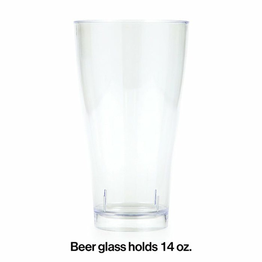 Solid Color Tableware * | Creative Converting Clear Pilsner Beer Glasss, 14 Oz, 4 Ct Solid Color Tableware