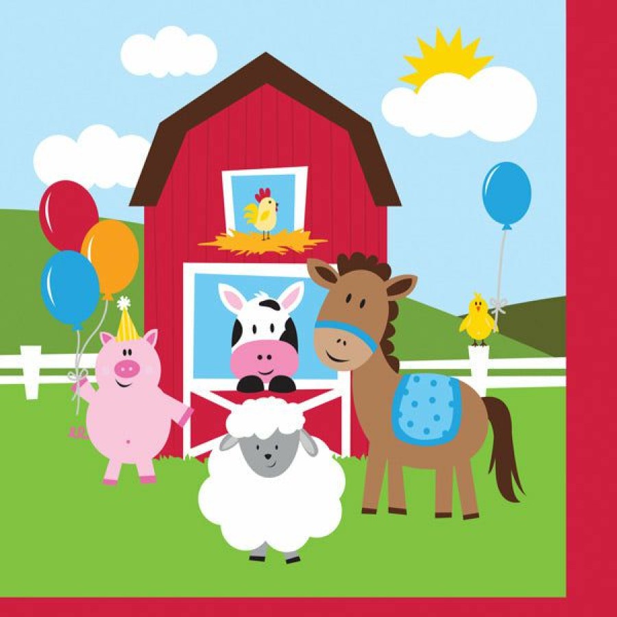 Birthdays * | Creative Converting Kids Birthday Party Themes Farm Fun Napkins, 18 Ct