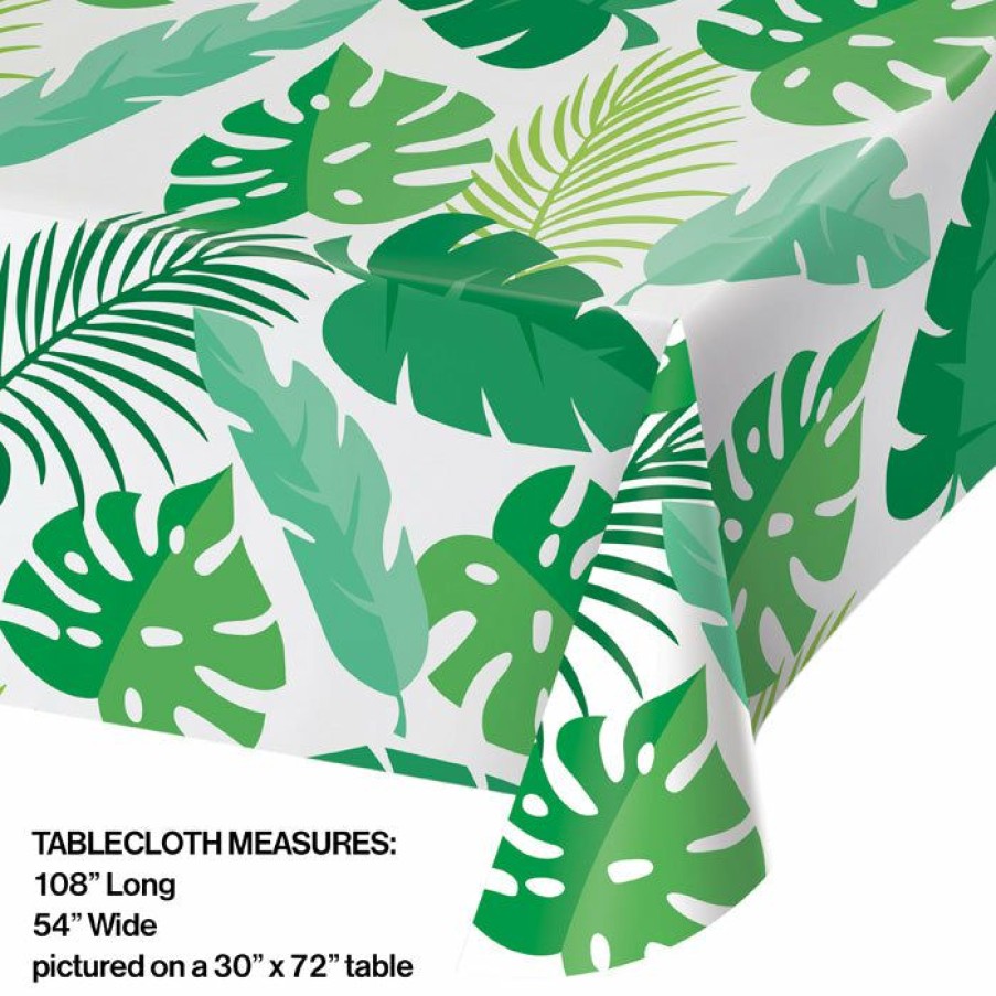 Themed Tableware * | Creative Converting Palm Leaves Plastic Tablecover 54 X 108