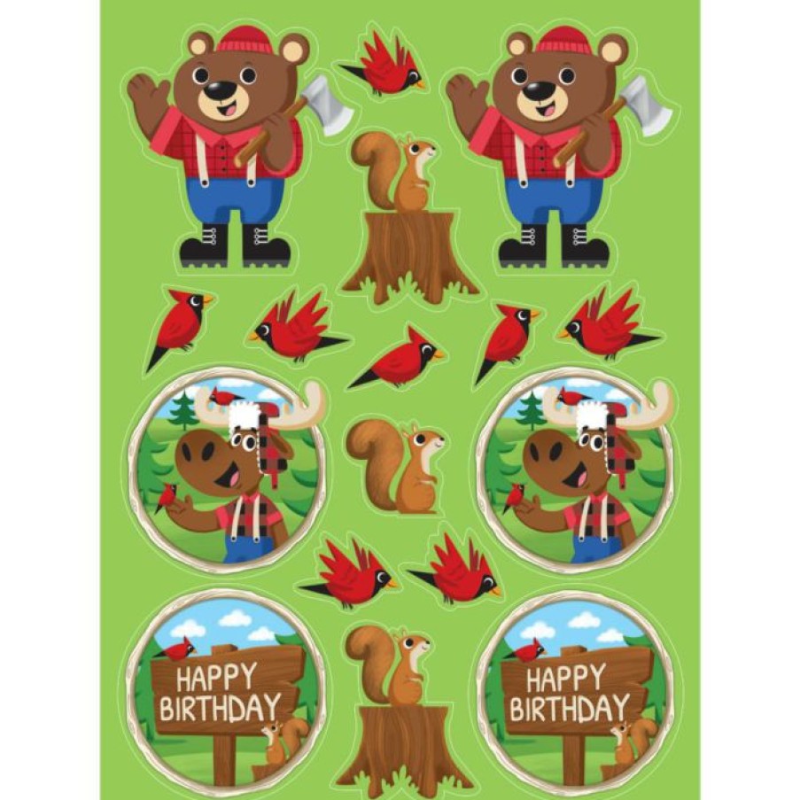 Birthdays * | Creative Converting Lum-Bear-Jack Value Stickers (48/Case)