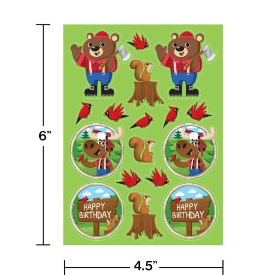 Birthdays * | Creative Converting Lum-Bear-Jack Value Stickers (48/Case)