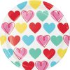 Holidays * | Creative Converting Valentine'S Day Party Decorations Colorful Hearts Dessert Plate (8/Pkg)