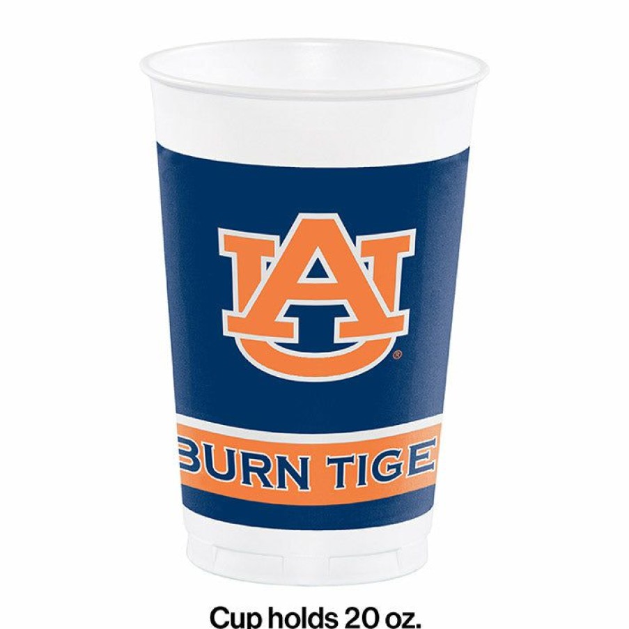 Sports * | Creative Converting Ncaa College Themed Party Decorations Auburn University 20 Oz Plastic Cups, 8 Ct