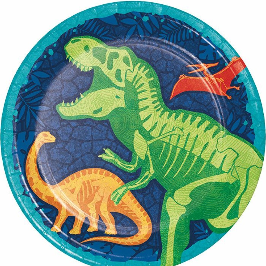 Birthdays * | Creative Converting Dino Dig Dinner Plate 8Ct Kids Birthday Party Themes