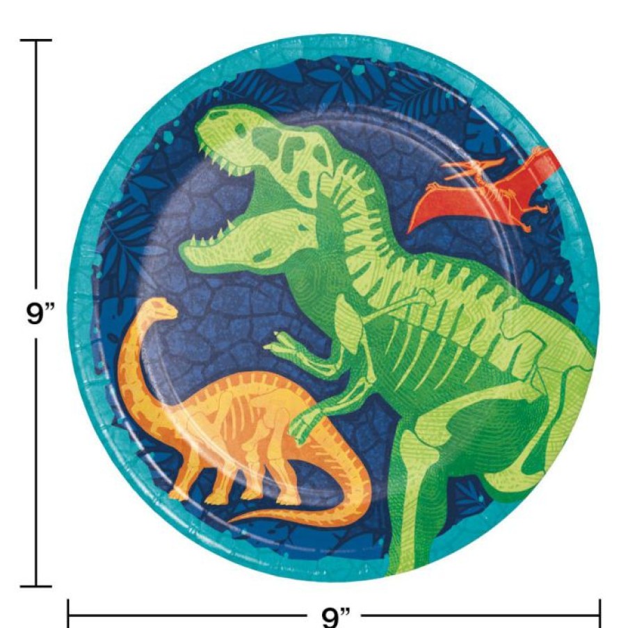 Birthdays * | Creative Converting Dino Dig Dinner Plate 8Ct Kids Birthday Party Themes