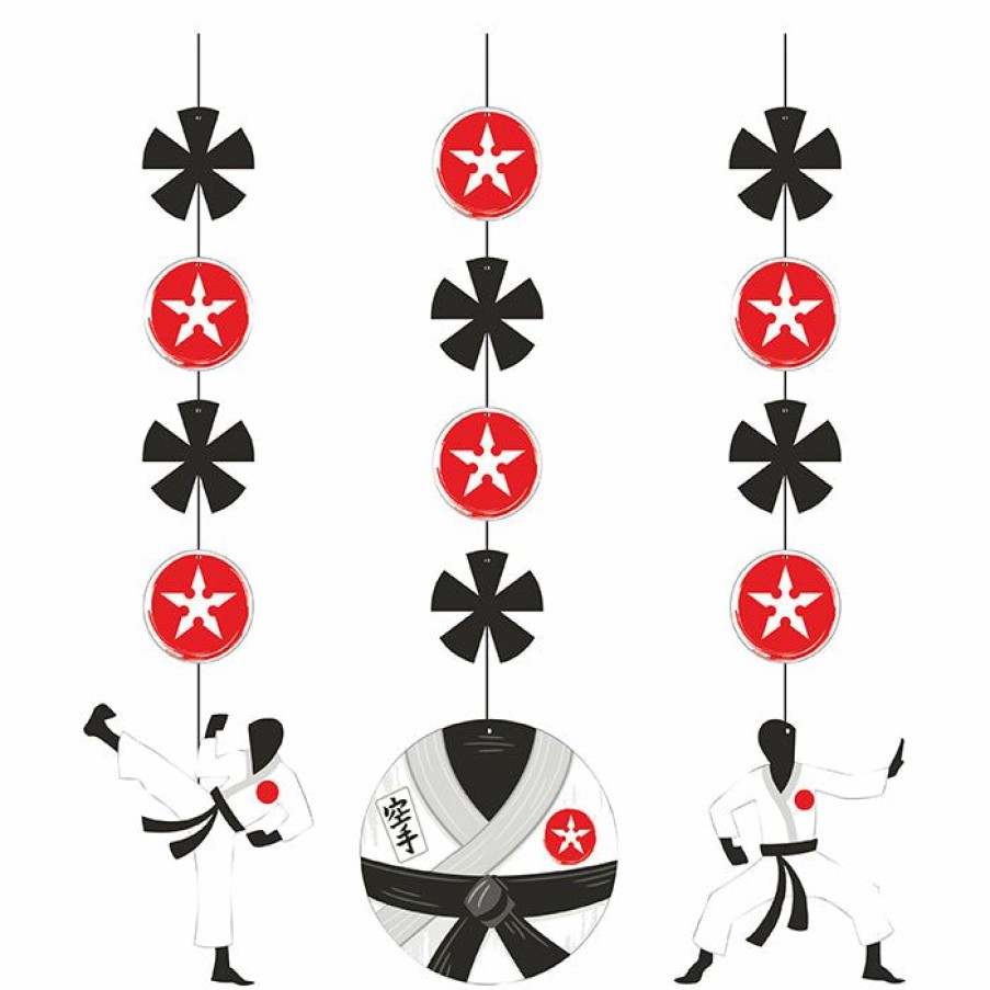 Birthdays * | Creative Converting Karate Party Hanging Cutouts 3Ct