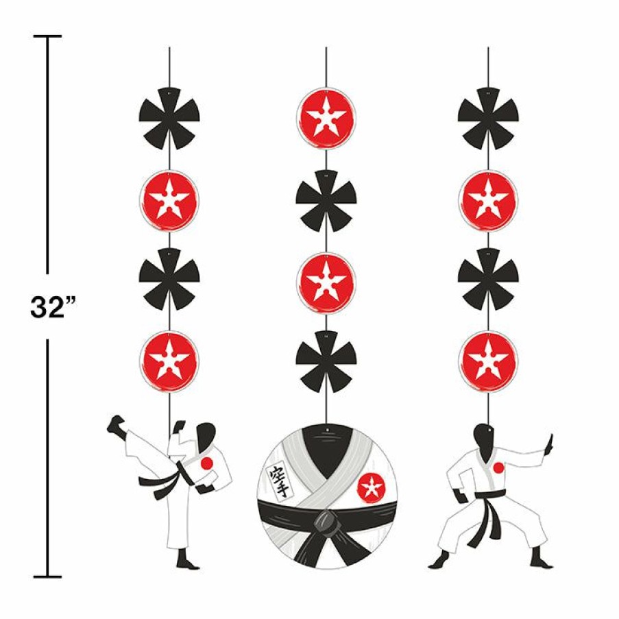 Birthdays * | Creative Converting Karate Party Hanging Cutouts 3Ct