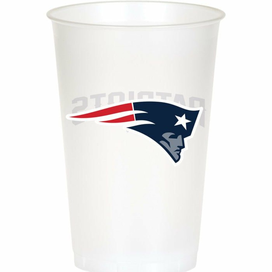 Sports * | Creative Converting New England Patriots Plastic Cup, 20Oz, 8 Ct Nfl And Football Party Supplies